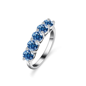 Geometrie-Ring – 925 Silber, Moissanit 1,5 CT, D-Farbe VVS1