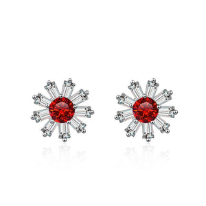 Gänseblümchen Ohrstecker | 925 Sterling Silber | Moissanit | 0,5 Karat | GRA-zertifiziert