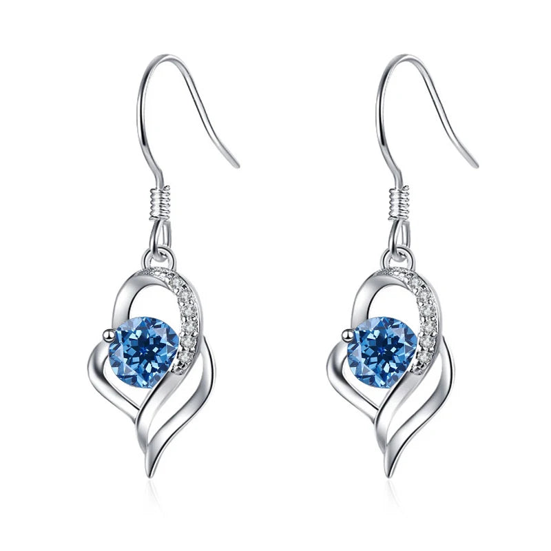 Tropfen Hängeohrringe | 925 Sterling Silber | Moissanit | 0,5 Karat | Multicolor | GRA