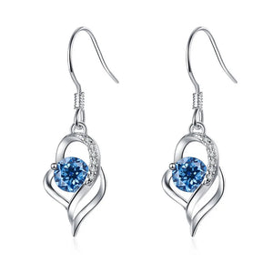 Tropfen Hängeohrringe | 925 Sterling Silber | Moissanit | 0,5 Karat | Multicolor | GRA