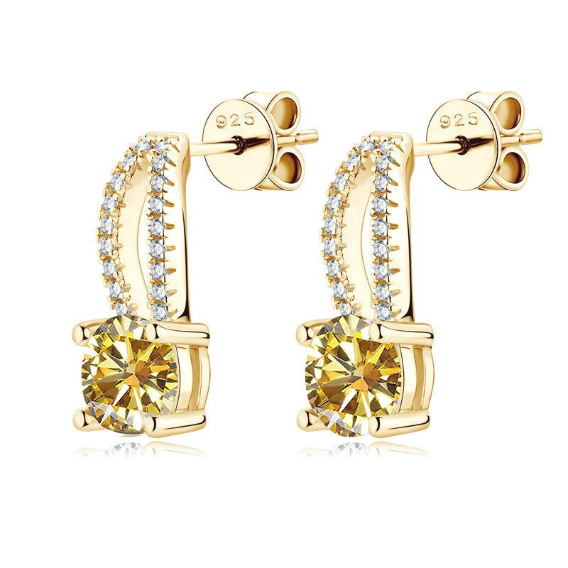 Wassertropfen Ohrringe | 925 Sterling Silber | Moissanit | 1 Karat | Multicolor