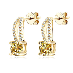Wassertropfen Ohrringe | 925 Sterling Silber | Moissanit | 1 Karat | Multicolor