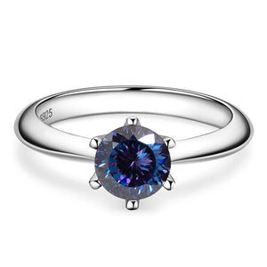 Butterflykiss Ring – 925 Sterling Silber, Moissanit 1 CT, 100-Facetten-Schliff