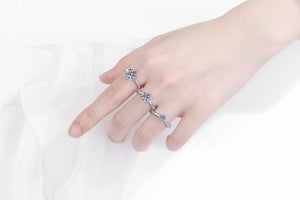 Jahrestag-Ring – 925 Silber, Moissanit 1 CT, größenverstellbar