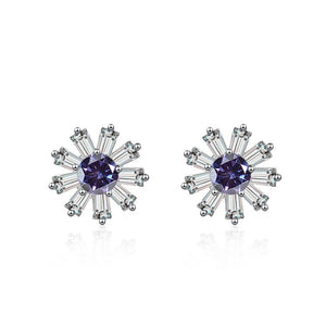 Gänseblümchen Ohrstecker | 925 Sterling Silber | Moissanit | 0,5 Karat | GRA-zertifiziert
