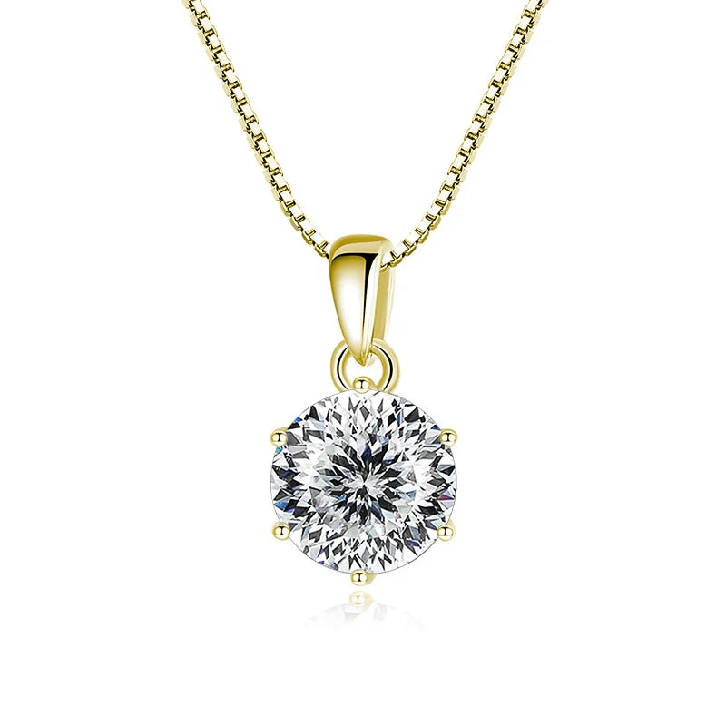Moissanit Anhänger 1 CT | 925 Sterling Silber | D VVS1