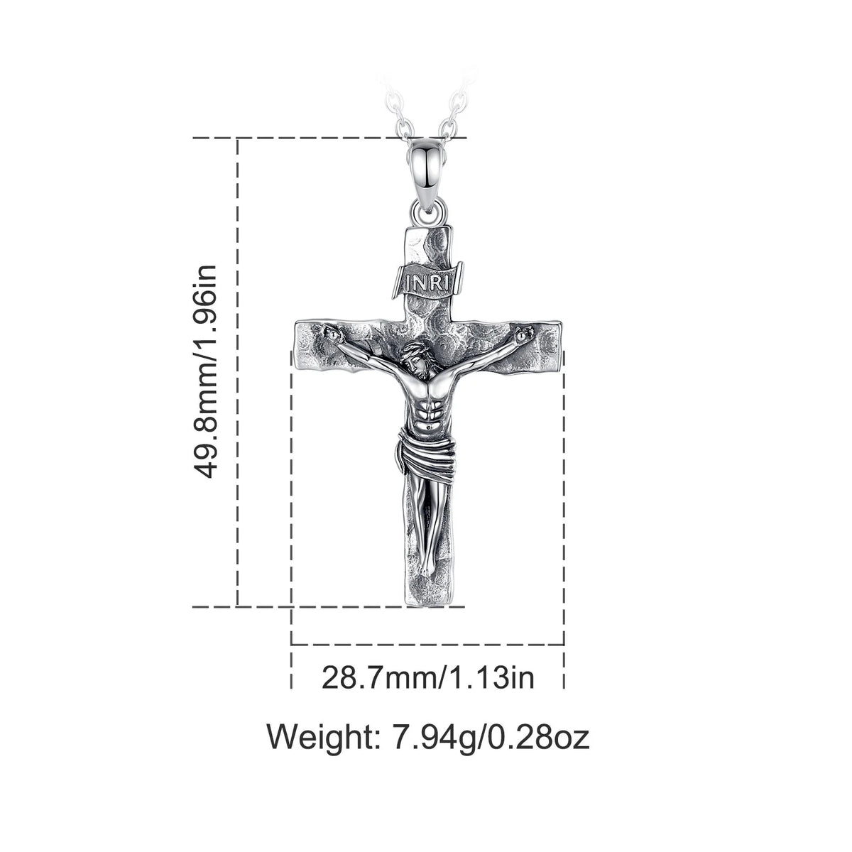 Kruzifix Kreuz Anhänger | 925 Sterling Silber | Jesus Christus Amulett