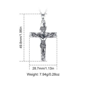 Kruzifix Kreuz Anhänger | 925 Sterling Silber | Jesus Christus Amulett