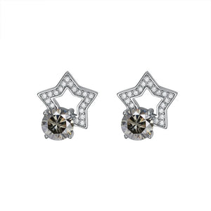 Stern Ohrstecker | 925 Sterling Silber | Moissanit Rundschliff | 1 Karat
