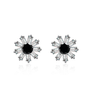 Gänseblümchen Ohrstecker | 925 Sterling Silber | Moissanit | 0,5 Karat | GRA-zertifiziert