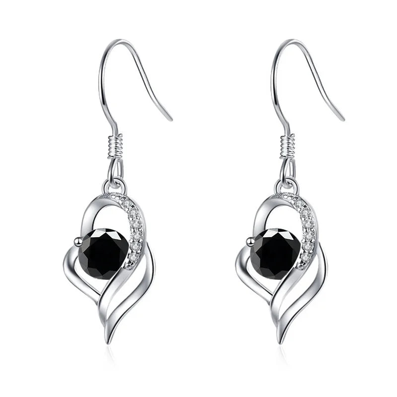 Tropfen Hängeohrringe | 925 Sterling Silber | Moissanit | 0,5 Karat | Multicolor | GRA