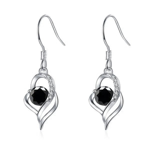Tropfen Hängeohrringe | 925 Sterling Silber | Moissanit | 0,5 Karat | Multicolor | GRA