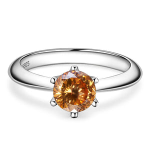 Butterflykiss Ring – 925 Sterling Silber, Moissanit 1 CT, 100-Facetten-Schliff