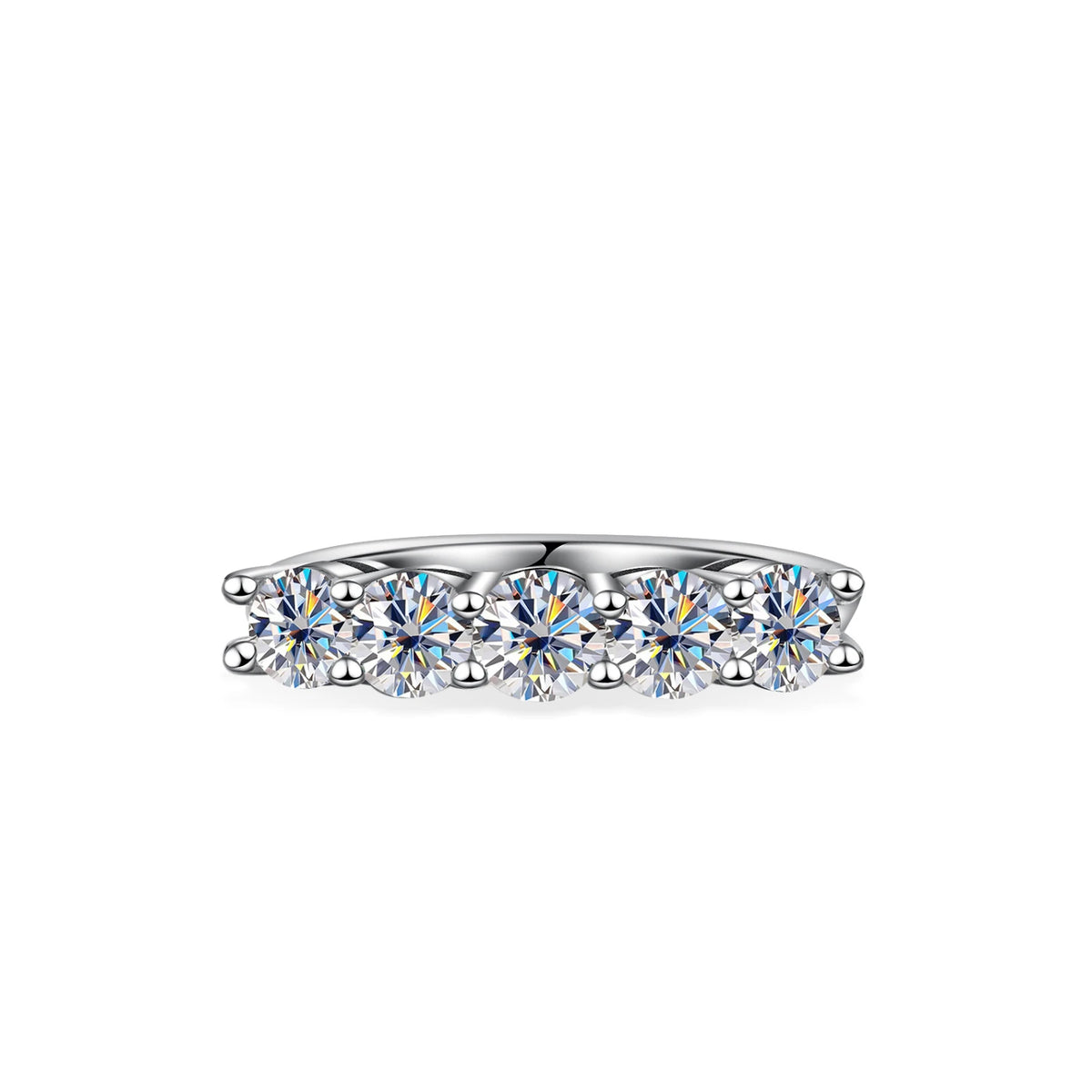 Geometrie-Ring – 925 Silber, Moissanit 1,5 CT, D-Farbe VVS1