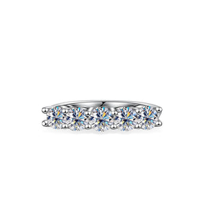 Geometrie-Ring – 925 Silber, Moissanit 1,5 CT, D-Farbe VVS1