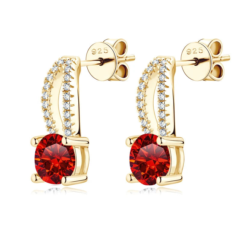 Wassertropfen Ohrringe | 925 Sterling Silber | Moissanit | 1 Karat | Multicolor