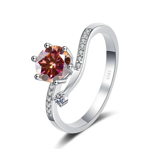 Lay Ring – 925 Sterling Silber, Moissanit 0,5–2 CT
