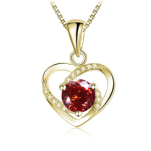 Herz Anhänger mit Moissanit | 925 Sterling Silber | Vergoldet | 1 Karat