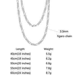 925 Sterling Silber Figaro Chain Halskette