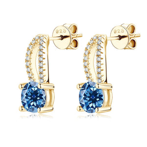 Wassertropfen Ohrringe | 925 Sterling Silber | Moissanit | 1 Karat | Multicolor