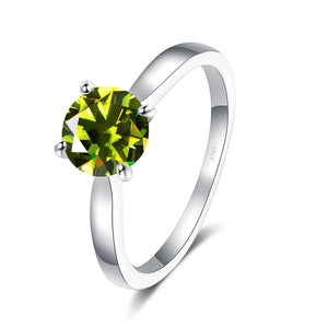 Solitär Ring – 925 Silber mit 2 CT Moissanit, runder Brillantschliff