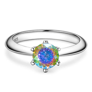 Butterflykiss Ring – 925 Sterling Silber, Moissanit 1 CT, 100-Facetten-Schliff