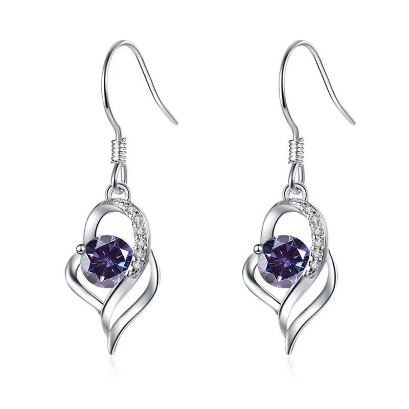 Tropfen Hängeohrringe | 925 Sterling Silber | Moissanit | 0,5 Karat | Multicolor | GRA
