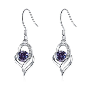 Tropfen Hängeohrringe | 925 Sterling Silber | Moissanit | 0,5 Karat | Multicolor | GRA