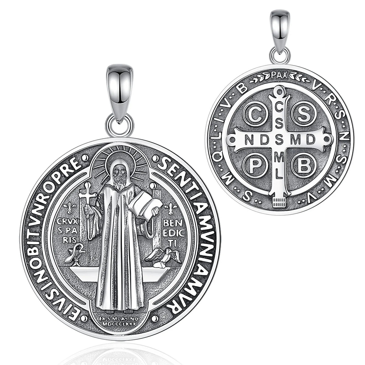 Saint Benedict Pendant | 925 Sterling Silver | Eudora