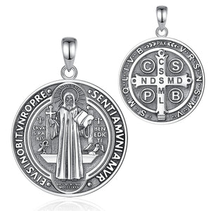Saint Benedict Pendant | 925 Sterling Silver | Eudora