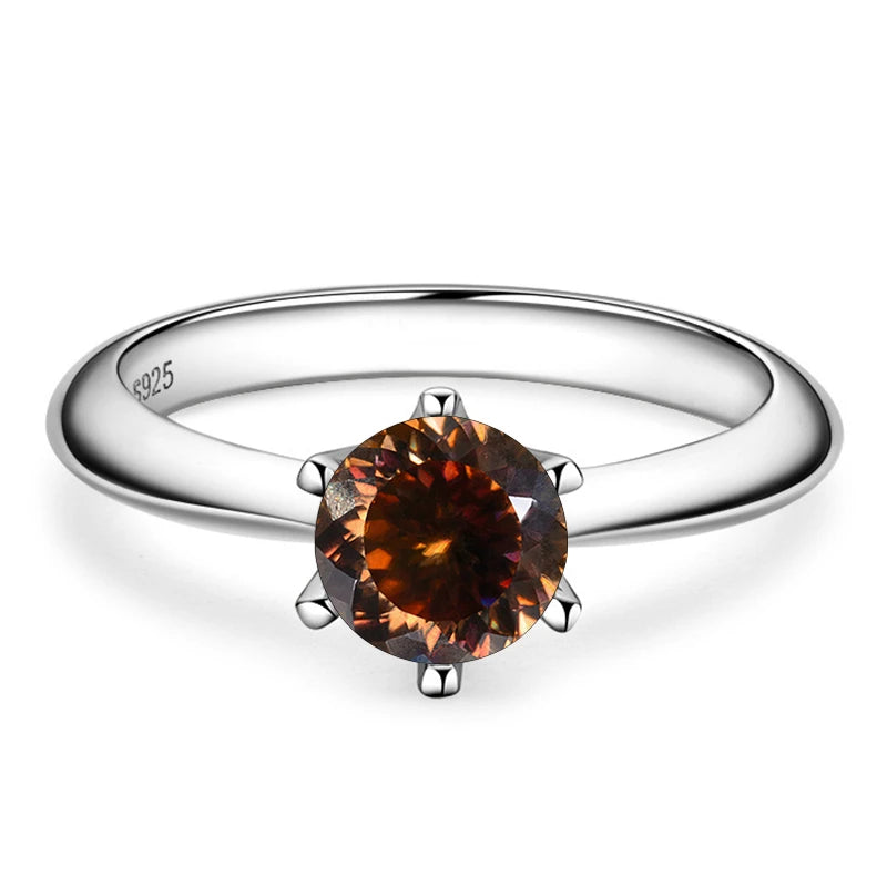 Butterflykiss Ring – 925 Sterling Silber, Moissanit 1 CT, 100-Facetten-Schliff