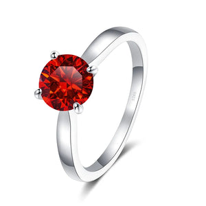 Solitär Ring – 925 Silber mit 2 CT Moissanit, runder Brillantschliff
