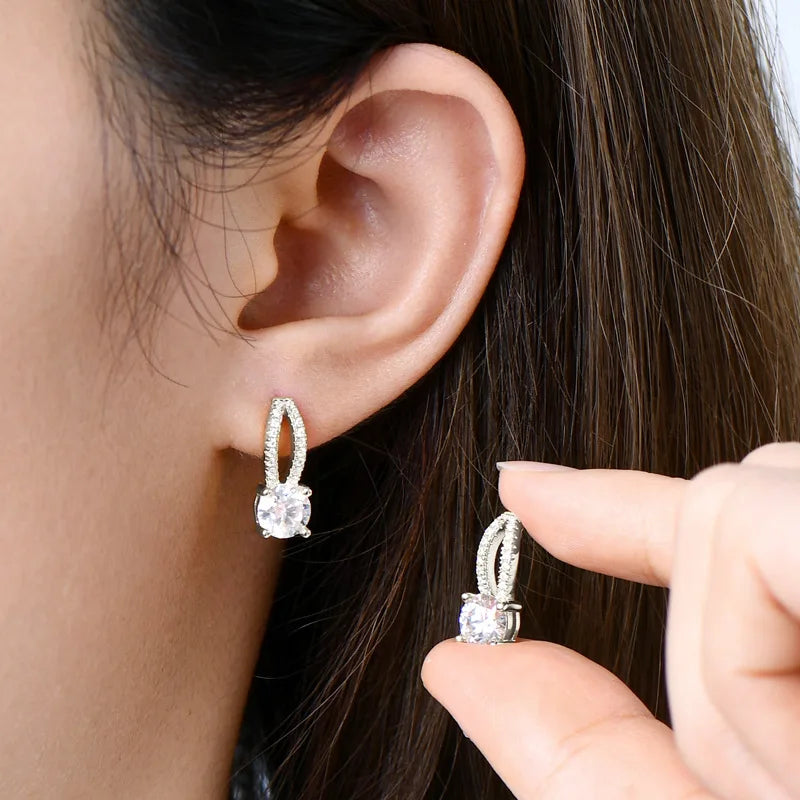 Wassertropfen Ohrringe | 925 Sterling Silber | Moissanit | 1 Karat | Multicolor