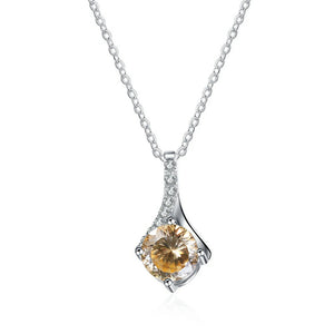 Runder Moissanit Anhänger | 925 Sterling Silber | 1 Karat | D-Farbe