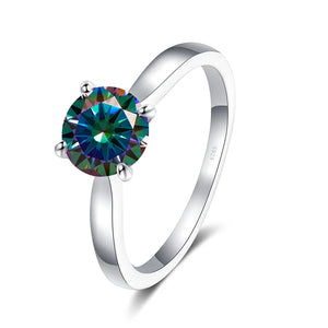 Solitär Ring – 925 Silber mit 2 CT Moissanit, runder Brillantschliff