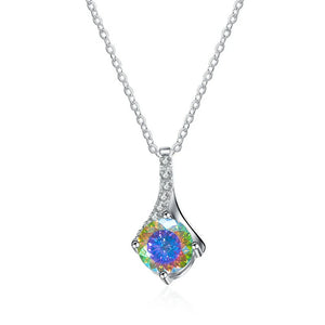 Runder Moissanit Anhänger | 925 Sterling Silber | 1 Karat | D-Farbe