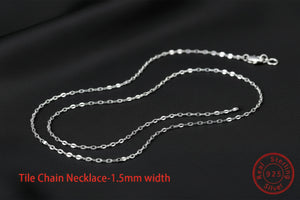 925 Sterling Silver Tile Chain Necklace