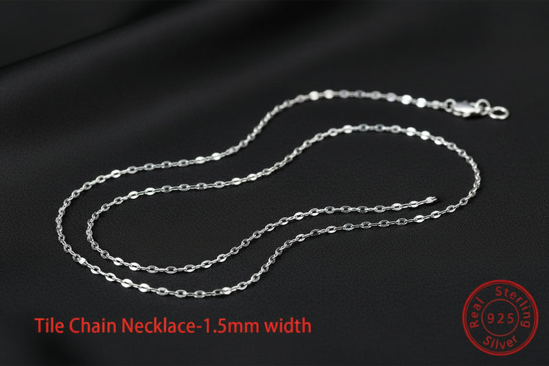 925 Sterling Silber Tile Chain Halskette