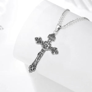 Kruzifix Kreuz Anhänger | 925 Sterling Silber | Heiliges Herz Jesu
