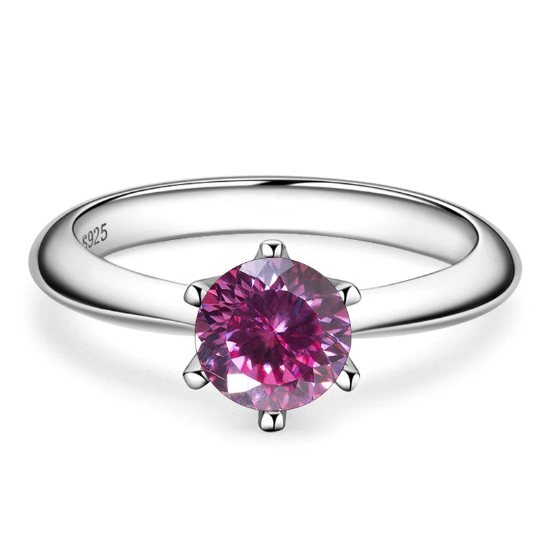 Butterflykiss Ring – 925 Sterling Silber, Moissanit 1 CT, 100-Facetten-Schliff