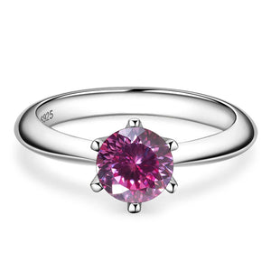 Butterflykiss Ring – 925 Sterling Silber, Moissanit 1 CT, 100-Facetten-Schliff