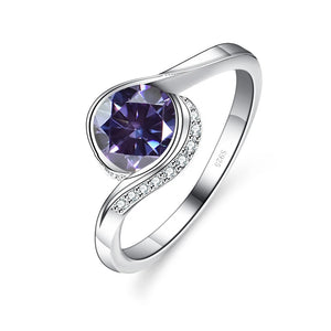 Twist-Ring – 925 Silber, Moissanit 1 CT, gedrehtes Banddesign