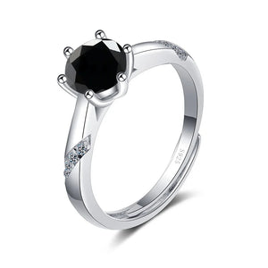 Jahrestag-Ring – 925 Silber, Moissanit 1 CT, größenverstellbar