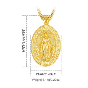 Virgin Mary Pendant | 925 Silver 18K Gold Plated | Eudora