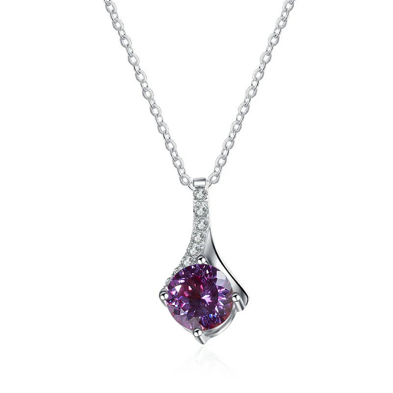 Runder Moissanit Anhänger | 925 Sterling Silber | 1 Karat | D-Farbe