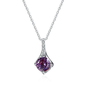 Runder Moissanit Anhänger | 925 Sterling Silber | 1 Karat | D-Farbe