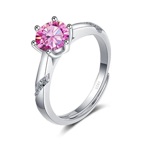 Jahrestag-Ring – 925 Silber, Moissanit 1 CT, größenverstellbar