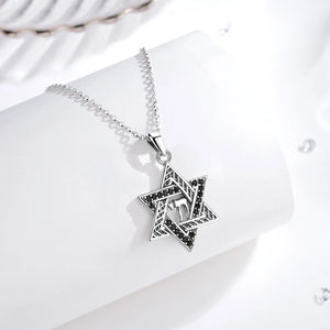 Davidstern Anhänger mit Zirkonia | 925 Sterling Silber