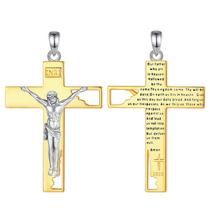 Crucifix Cross Pendant | 925 Sterling Silver | Gold-Plated