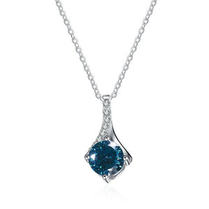 Runder Moissanit Anhänger | 925 Sterling Silber | 1 Karat | D-Farbe